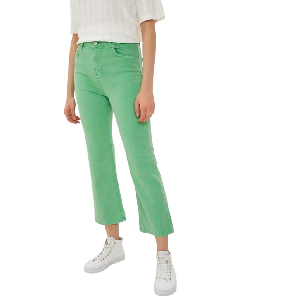 LOFT Women's Vibrant Green “The Kick” Crop Jeans (X)
